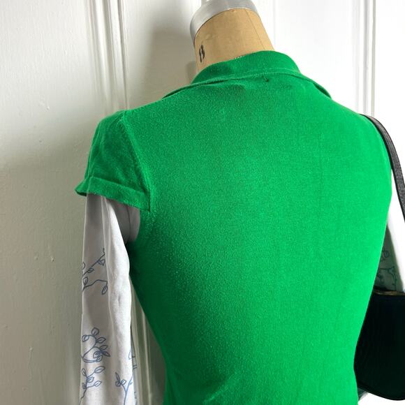 Banana Republic Green short sleeve sweater vest with button up neckline XS - Picture 5 of 7